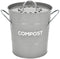 Spigo Steel Kitchen Compost Bin With Vented Charcoal Filter and Bucket, Grey, 1 Gallon