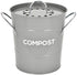 Spigo Steel Kitchen Compost Bin With Vented Charcoal Filter and Bucket, Grey, 1 Gallon