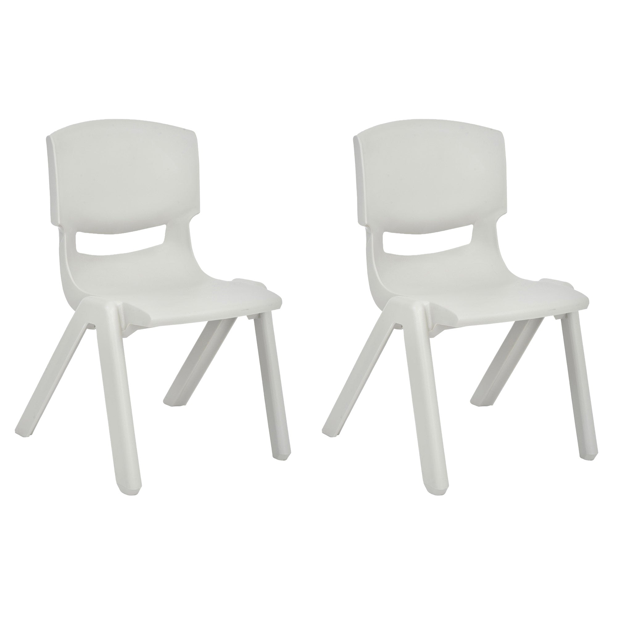 Sillas de aprendizaje apilables de plástico para niños JOON, gris claro, 20,5 x 12,75 x 11 pulgadas, paquete de 2 (paquete de 2)