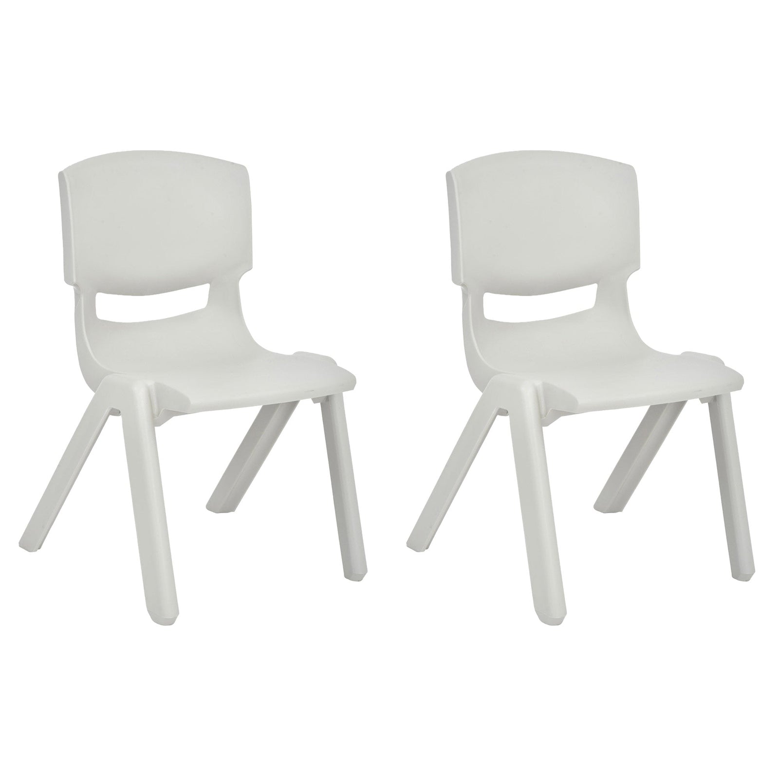 Sillas de aprendizaje apilables de plástico para niños JOON, gris claro, 20,5 x 12,75 x 11 pulgadas, paquete de 2 (paquete de 2)