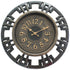 Premius Large Decorative Industrial Wall Clock, Black, 16 Inches