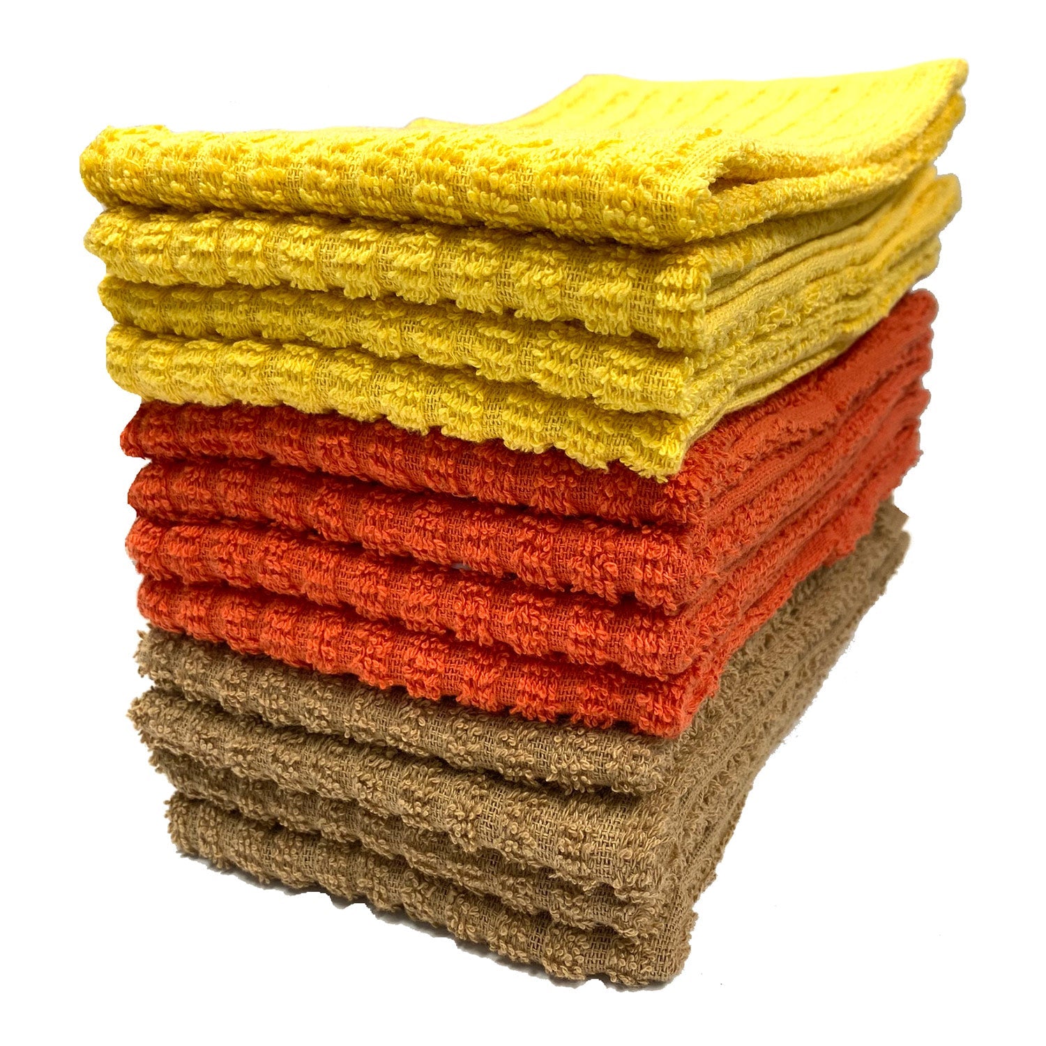 Premius 12-Pack Bar Mop Kitchen Towel, 100% Cotton, Multi, 16x19 Inches