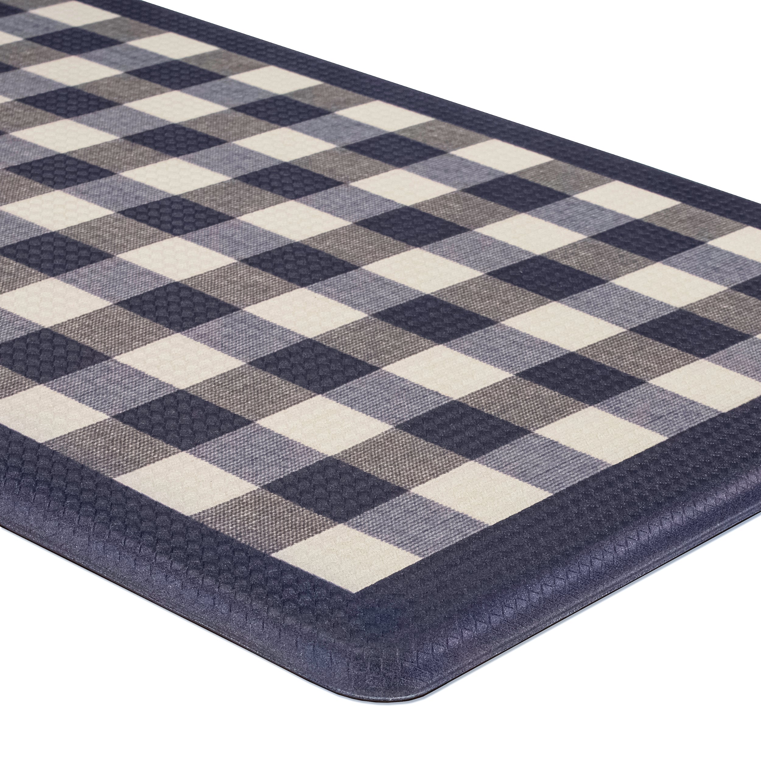 Achim Decorative Buffalo Check Anti-Fatigue Mat, Navy, 18x30 Inches