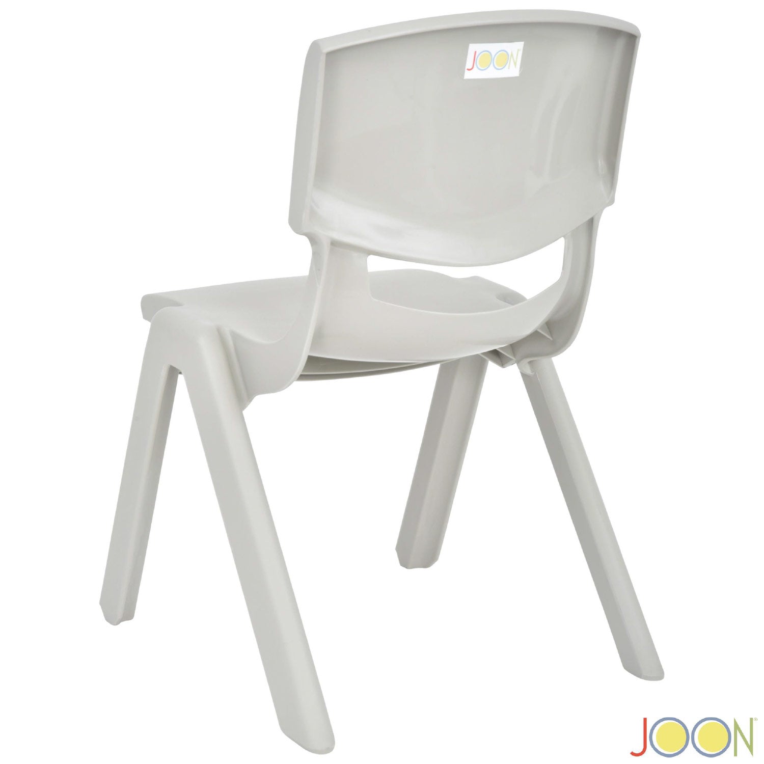 Sillas de aprendizaje apilables de plástico para niños JOON, gris claro, 20,5 x 12,75 x 11 pulgadas, paquete de 2 (paquete de 2)