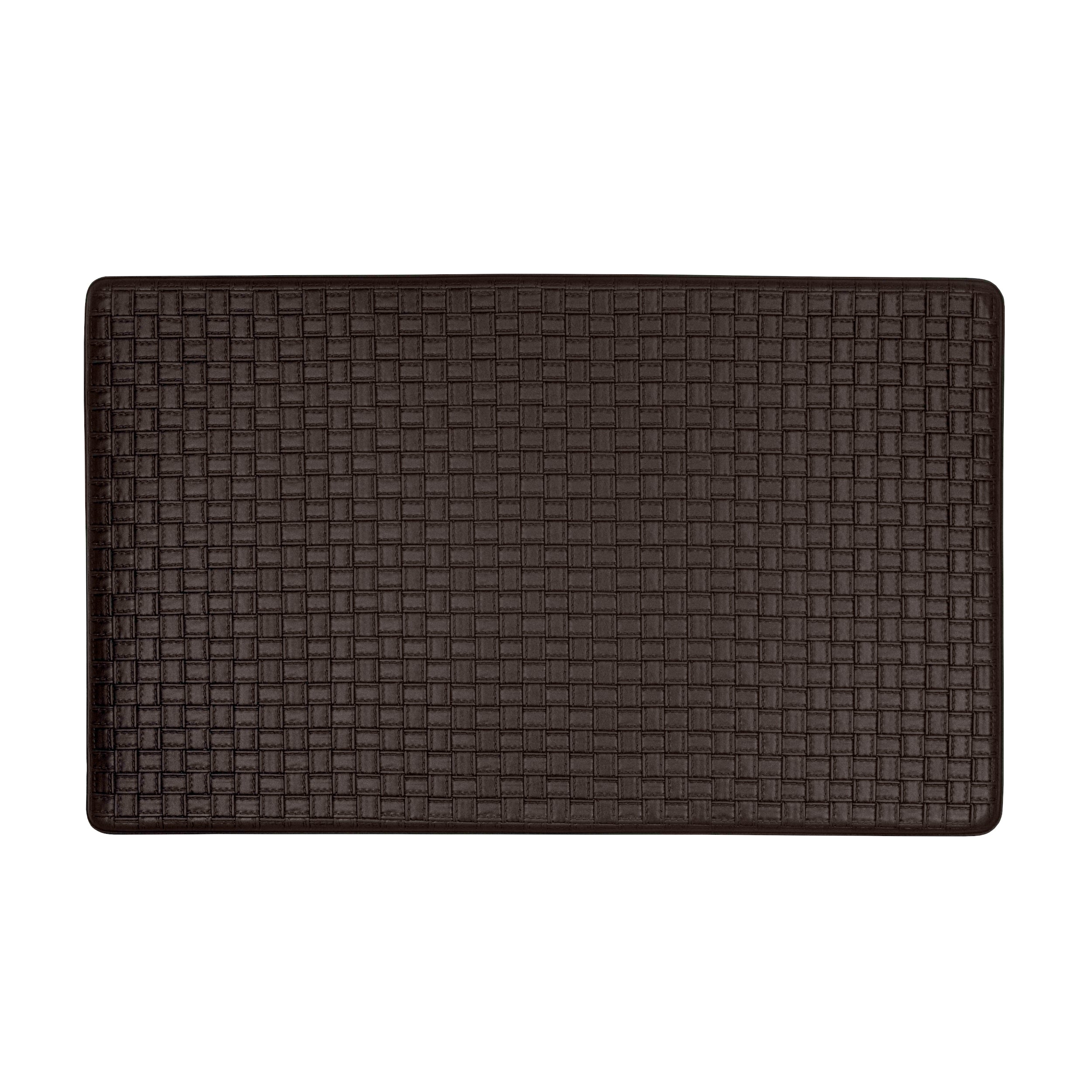 Achim Woven-Embossed Faux-Leather Anti-Fatigue Mat, Black, 18x30 Inches