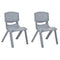 JOON Stackable Plastic Kids Learning Chairs, Dark Gray, 20.5x12.75X11 Inches, 2-Pack (Pack of 2)