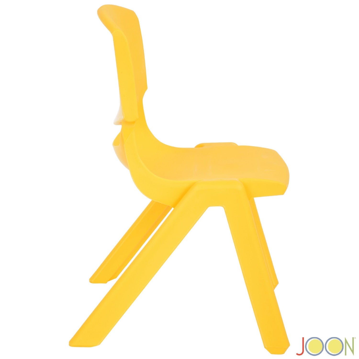 Sillas de aprendizaje apilables de plástico para niños JOON, color amarillo, 20,5 x 12,75 x 11 pulgadas, paquete de 2 (paquete de 2)