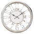 PREMIUS Round Electroplated Analog Wall Clock, Silver, 12 Inches