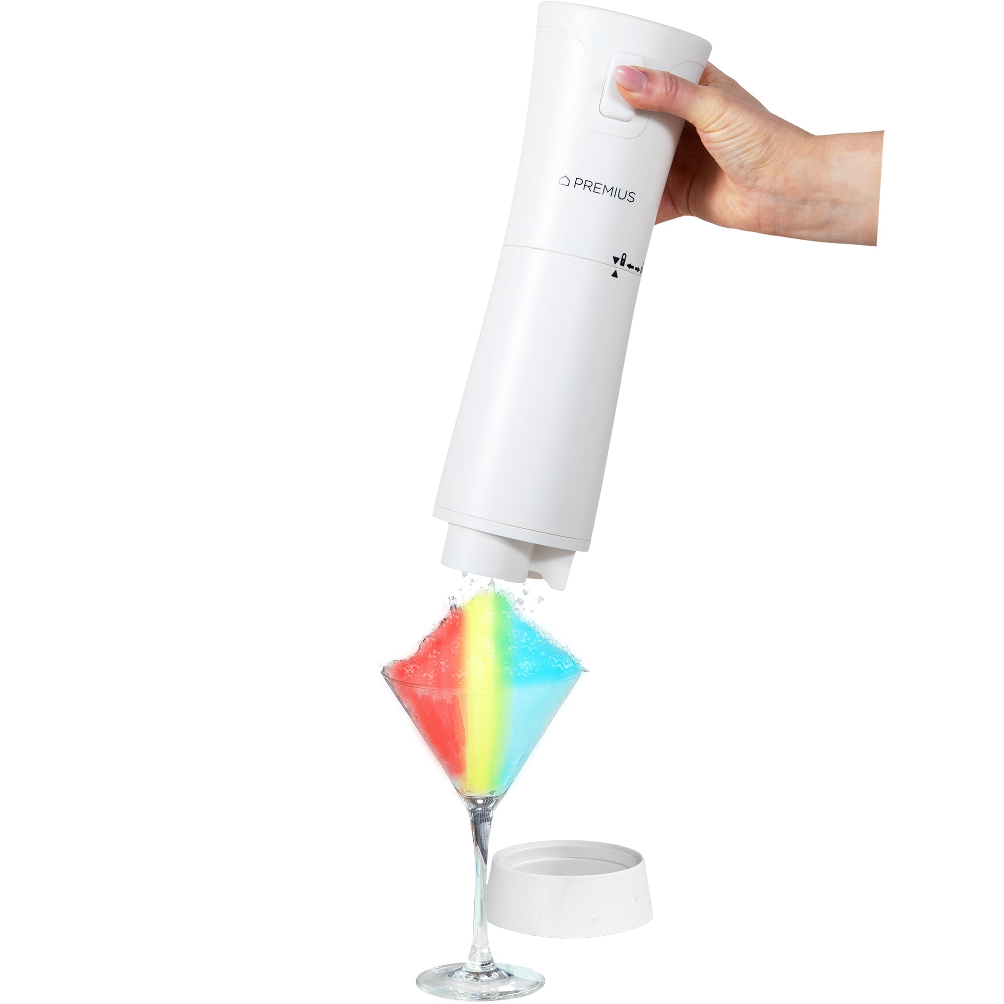 Máquina para hacer granizados hawaianos, recargable e inalámbrica, de PREMIUS, color blanco