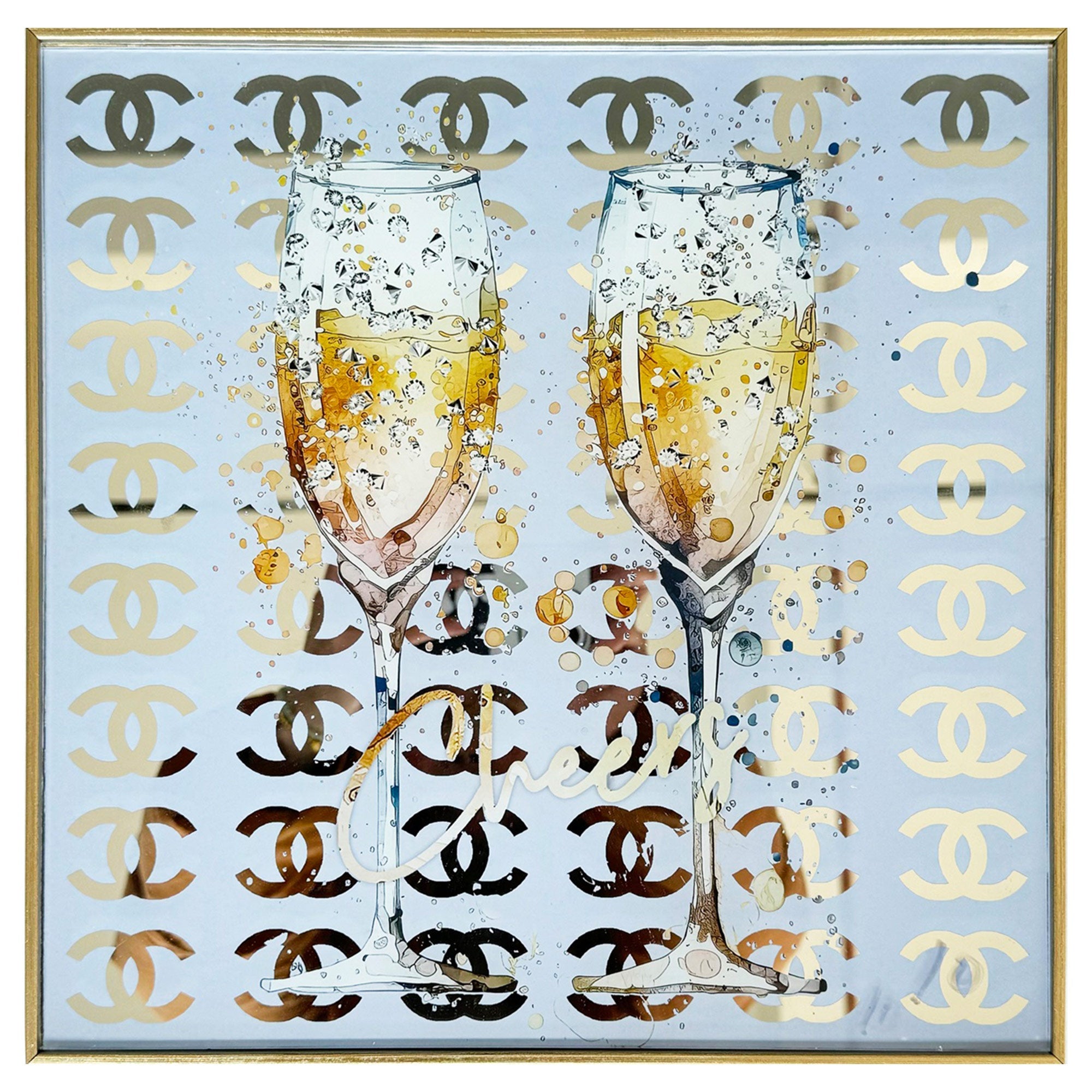 Arte de pared con espejo de la diseñadora Chanel Expensive to be Me, 12 x 12 pulgadas