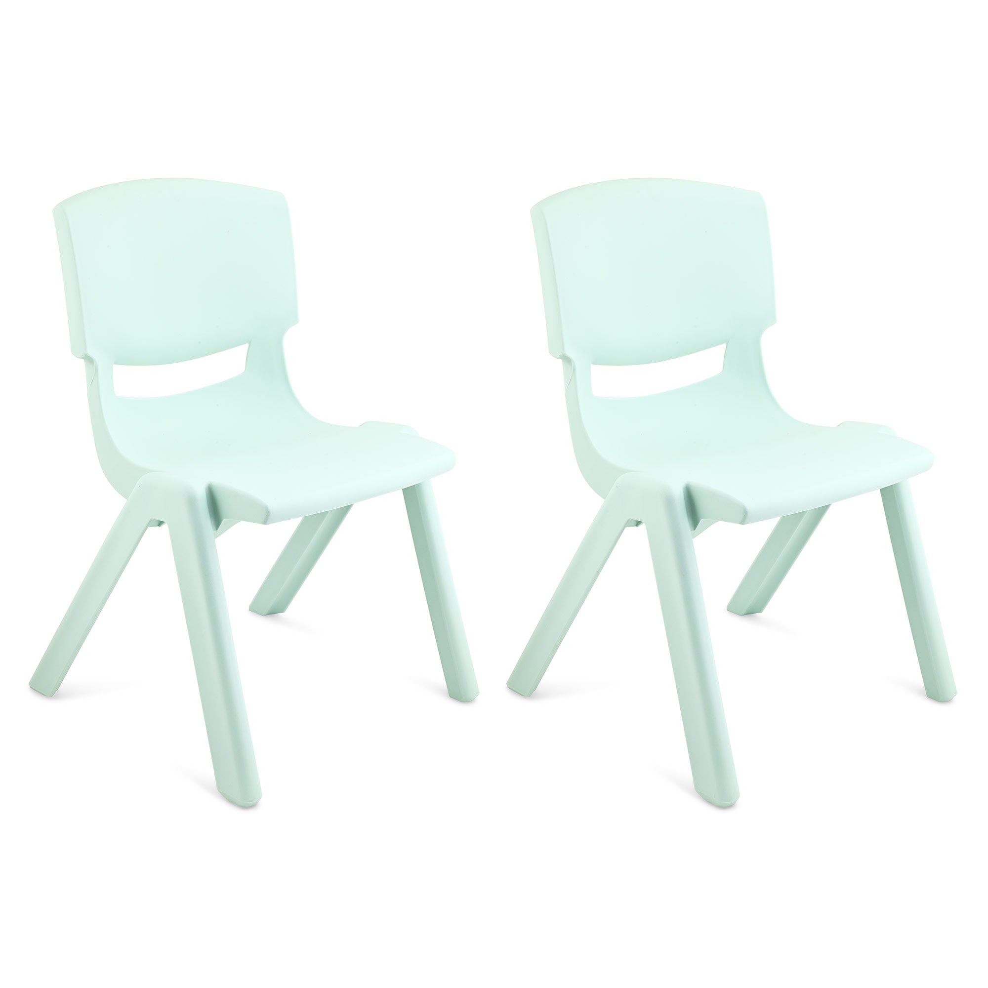 Sillas de aprendizaje apilables de plástico para niños JOON, verde menta, 20,5 x 12,75 x 11 pulgadas, paquete de 2 (paquete de 2)