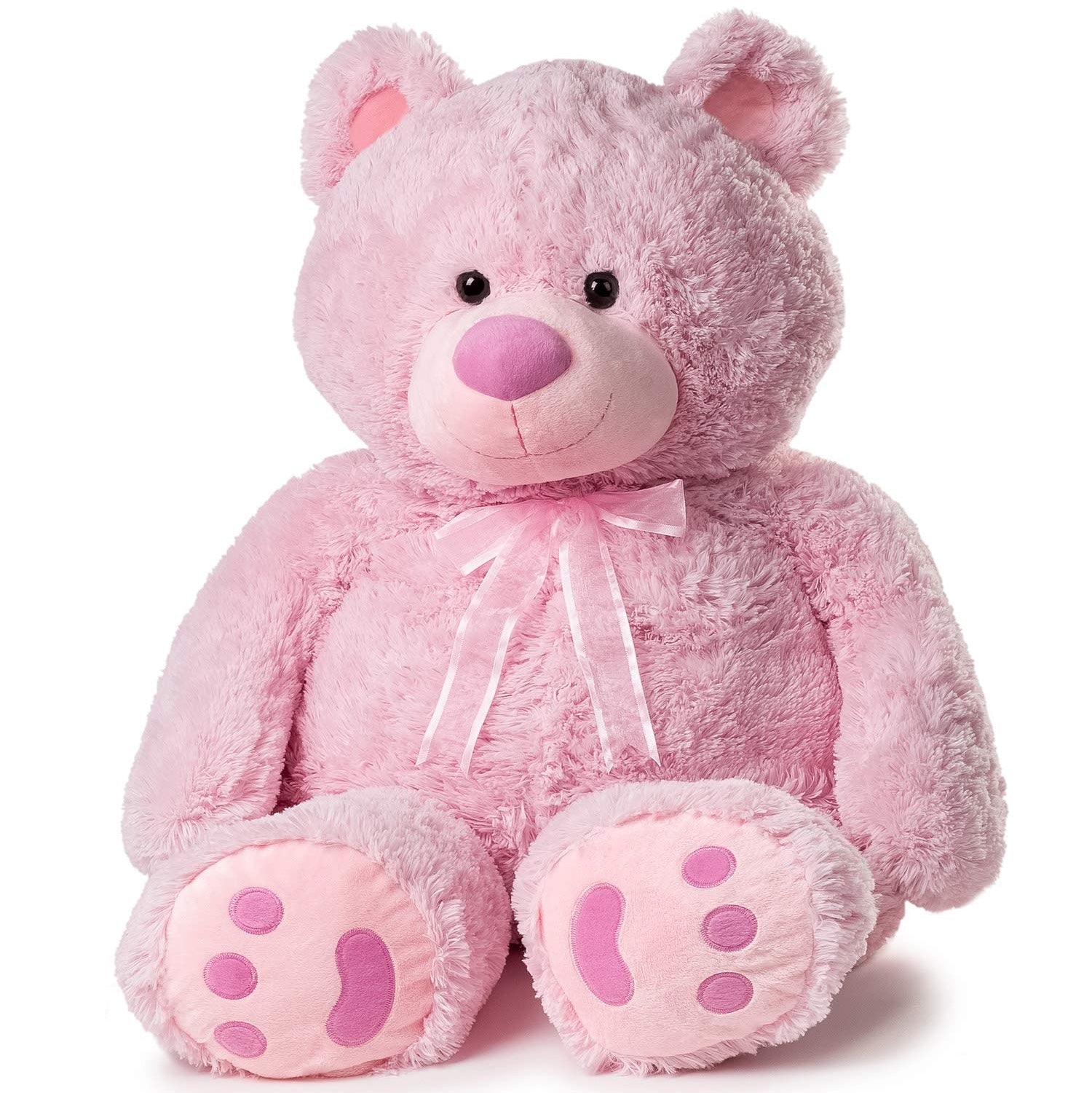 JOON - Osito de peluche gigante con lazo, color rosa