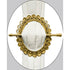 Premius Oval With Diamond Decorative One Pair Curtain Tie Back, Gold, 7x6 Inches