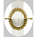 Premius Oval With Diamond Decorative One Pair Curtain Tie Back, Gold, 7x6 Inches