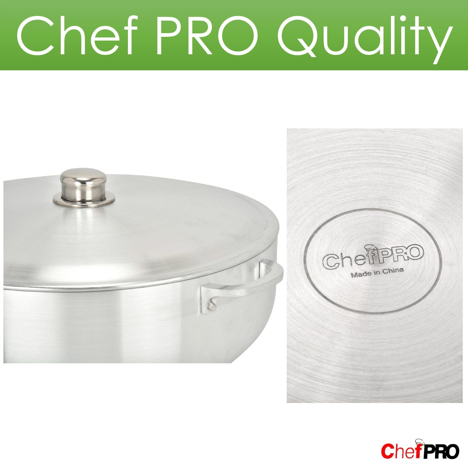 Chef PRO Commercial Grade Aluminum Caldero Stock Pot, 3.8 Quarts