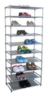 Home Basics 30 Pair Non-Woven Multi-Purpose Stackable Free-Standing Shoe Rack, Grey