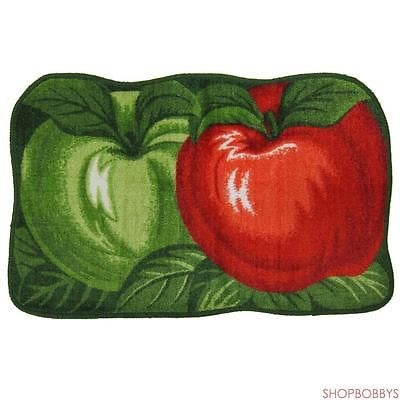 Tapete de cocina con estampado de frutas de manzana, 18 x 30 pulgadas