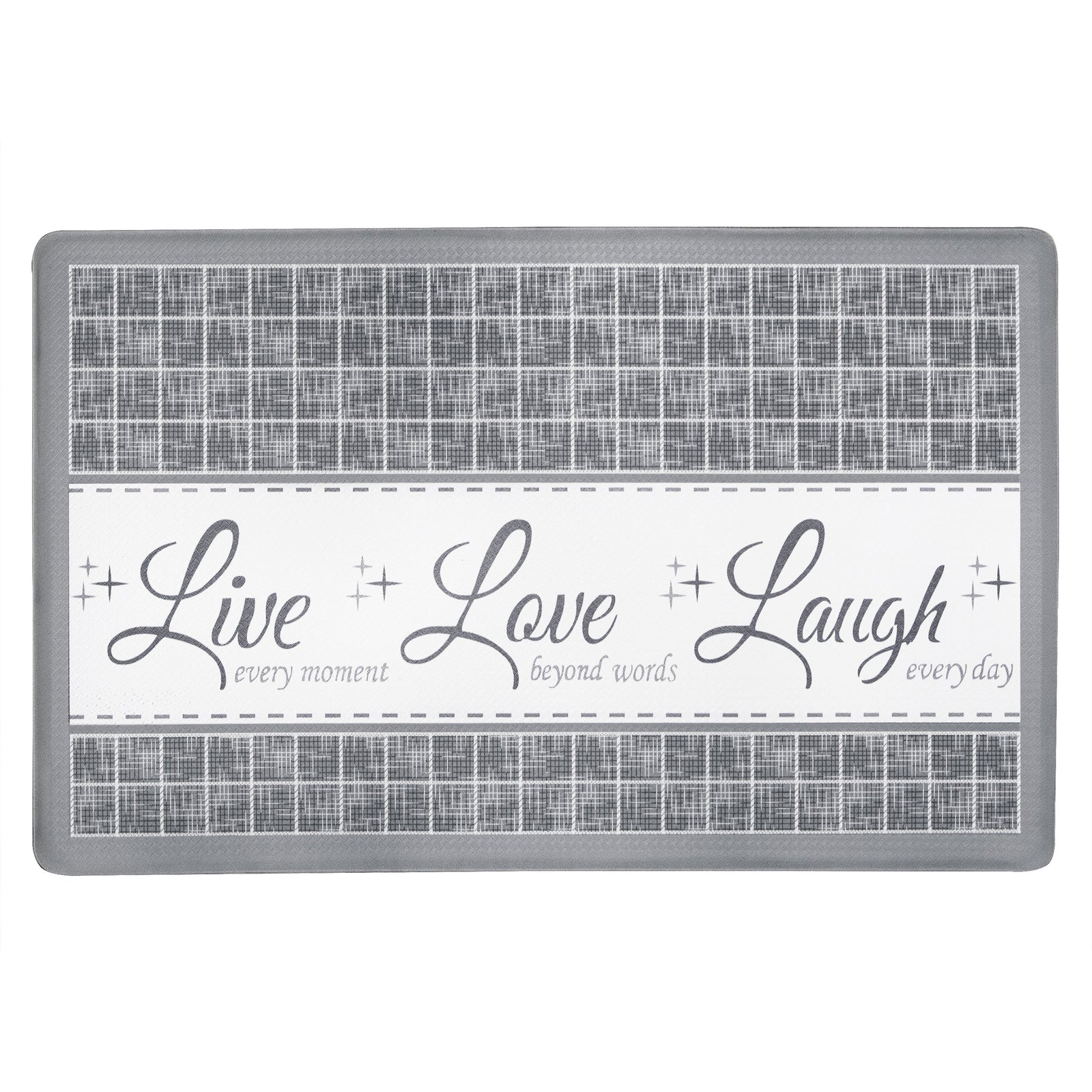 Achim Live Love Laugh Decorative Anti-Fatigue Mat, Grey, 18x30 Inches