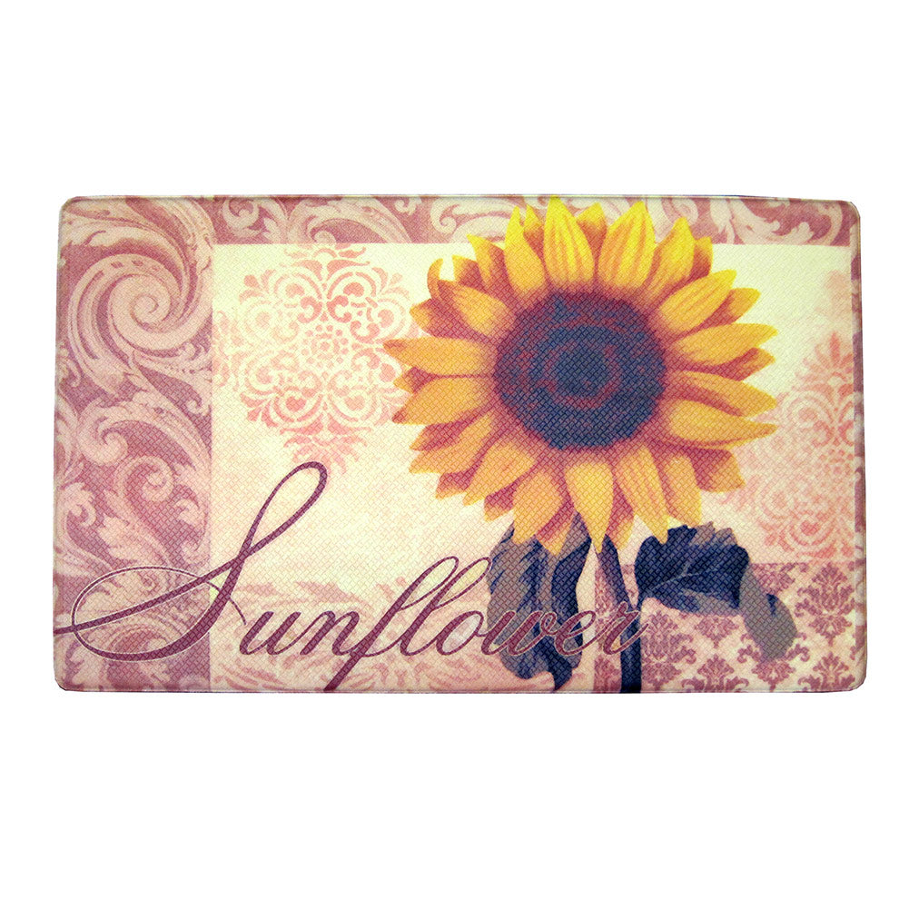 Sunflower Decorative Anti-Fatigue Mat, Cream, 18x30 Inches