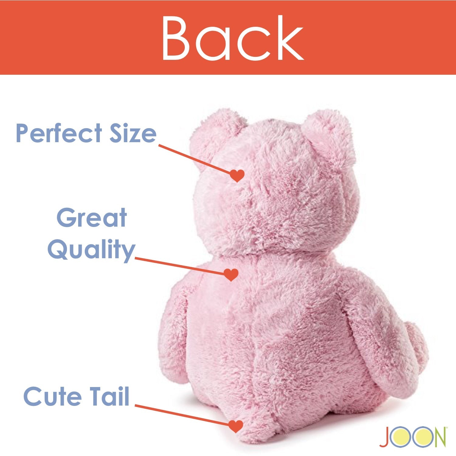 JOON - Osito de peluche gigante con lazo, color rosa