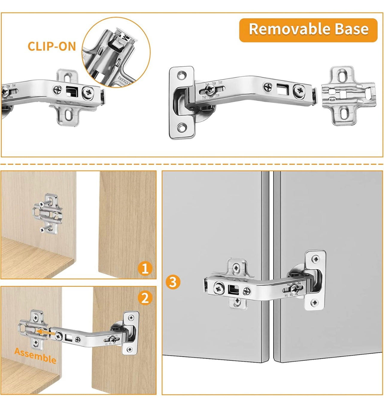 135° Lazy Susan Hinge, Full Overlay Concealed for Corner Kitchen Cabinet Replacement Hardware, Cupboard Folded, Folden Door