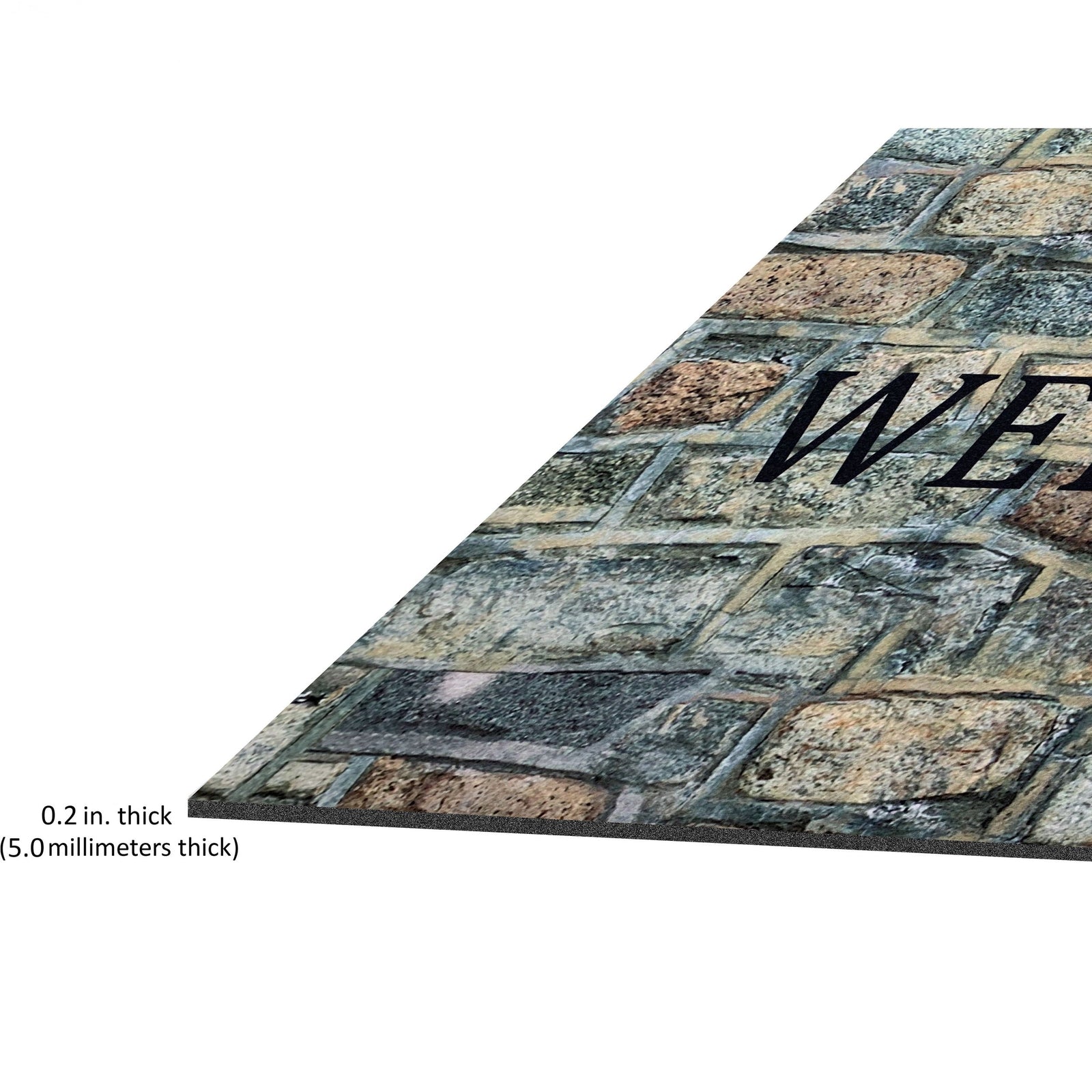 Achim Welcome Stone Heavy Duty Outdoor Mat, Gray, 18x30 Inches