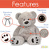 JOON Huge Teddy Bear With Ribbon, Light Gray