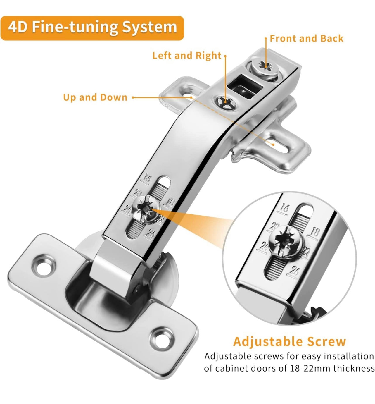 135° Lazy Susan Hinge, Full Overlay Concealed for Corner Kitchen Cabinet Replacement Hardware, Cupboard Folded, Folden Door