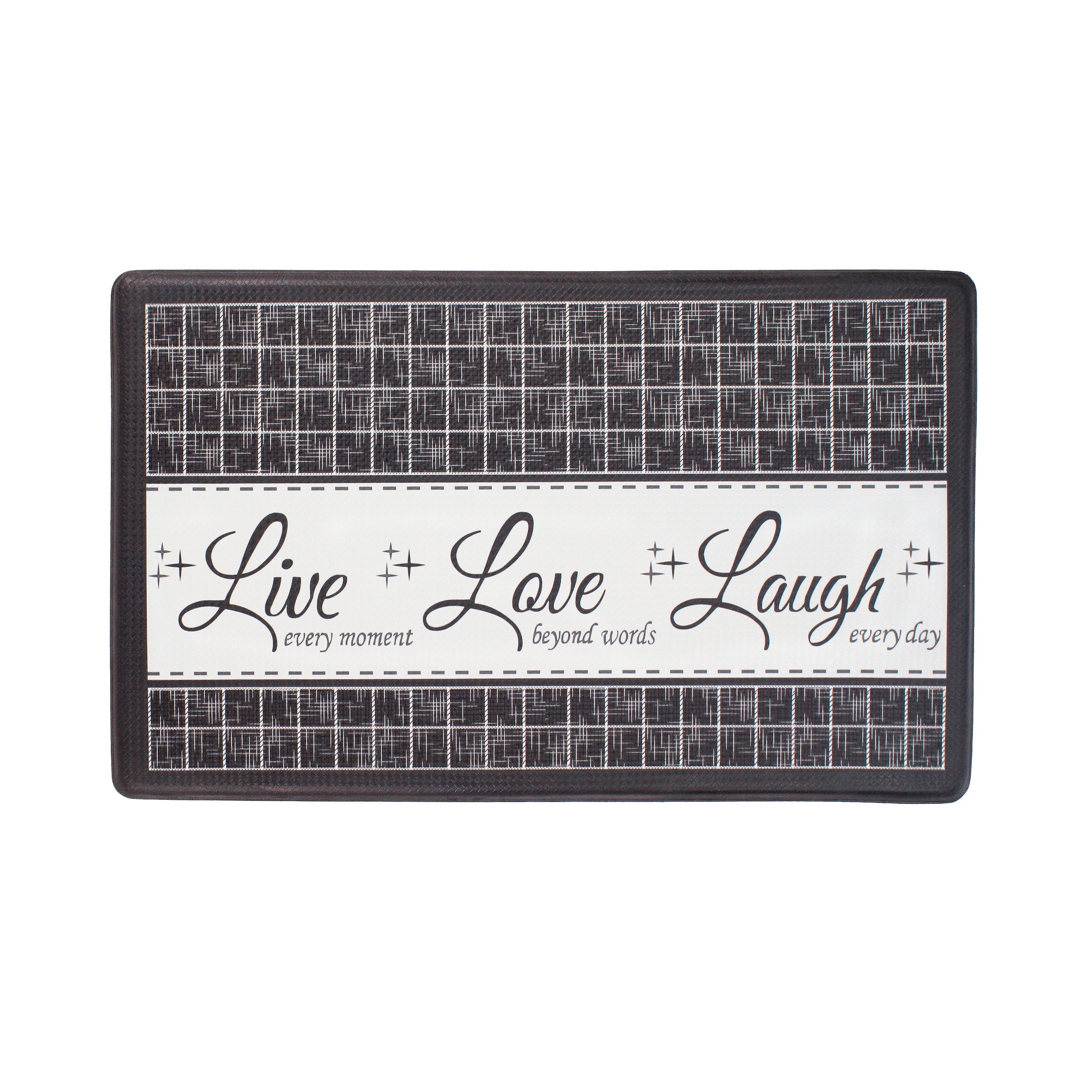 Achim Live Love Laugh Decorative Anti-Fatigue Mat, Charcoal, 18x30 Inches