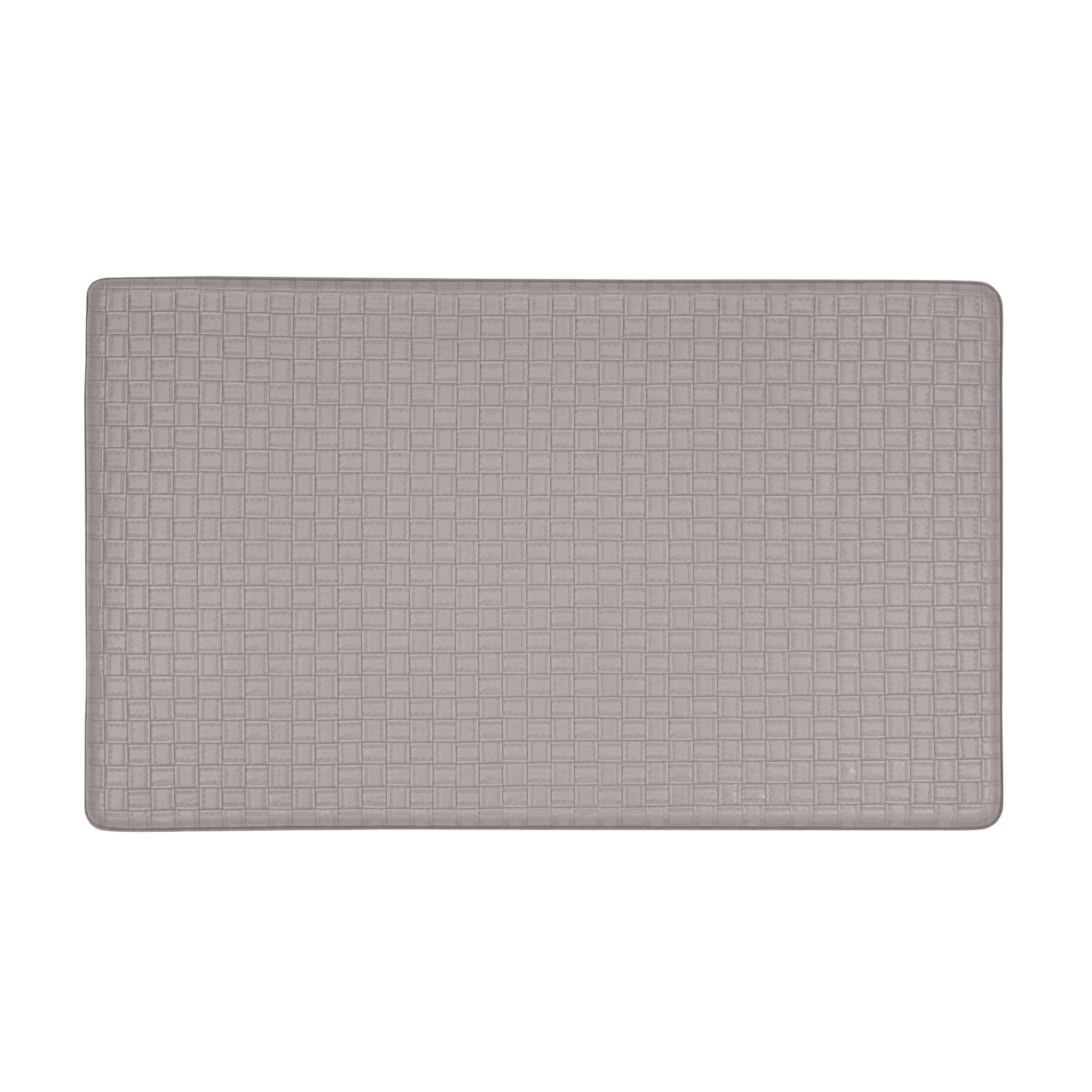 Achim Woven-Embossed Faux-Leather Anti-Fatigue Mat, Grey, 18x30 Inches