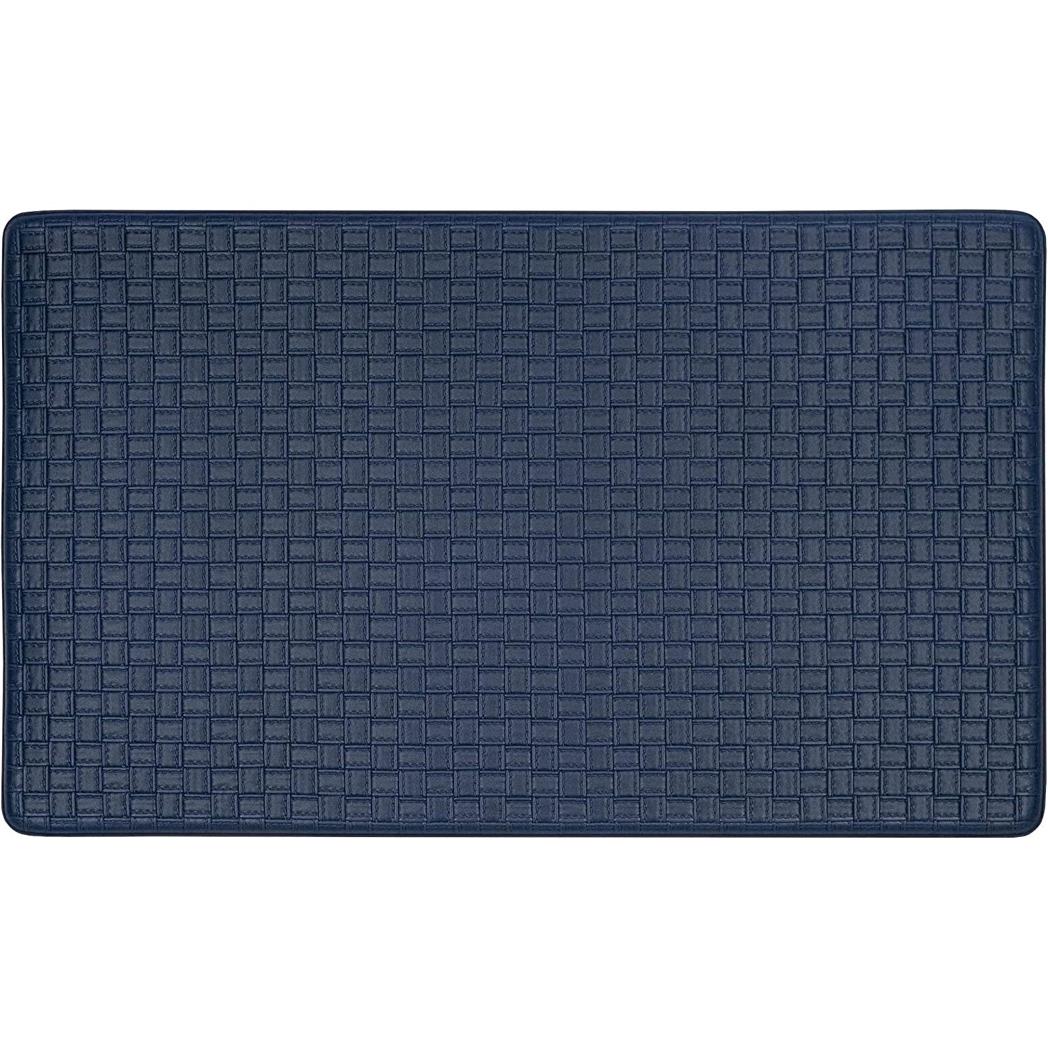 Achim Woven-Embossed Faux-Leather Anti-Fatigue Mat, Navy, 18x30 Inches