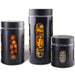 Premius Airtight 3-Piece Kitchen Glass Canister Set, Matte Black