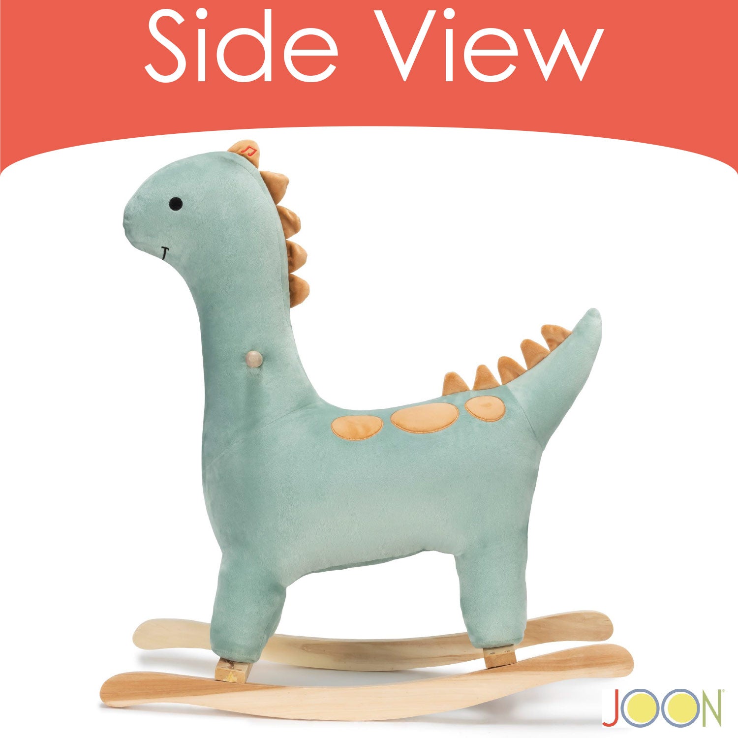 Caballo balancín con forma de dinosaurio para montar Bronty de JOON con efectos de sonido, color verde y marrón