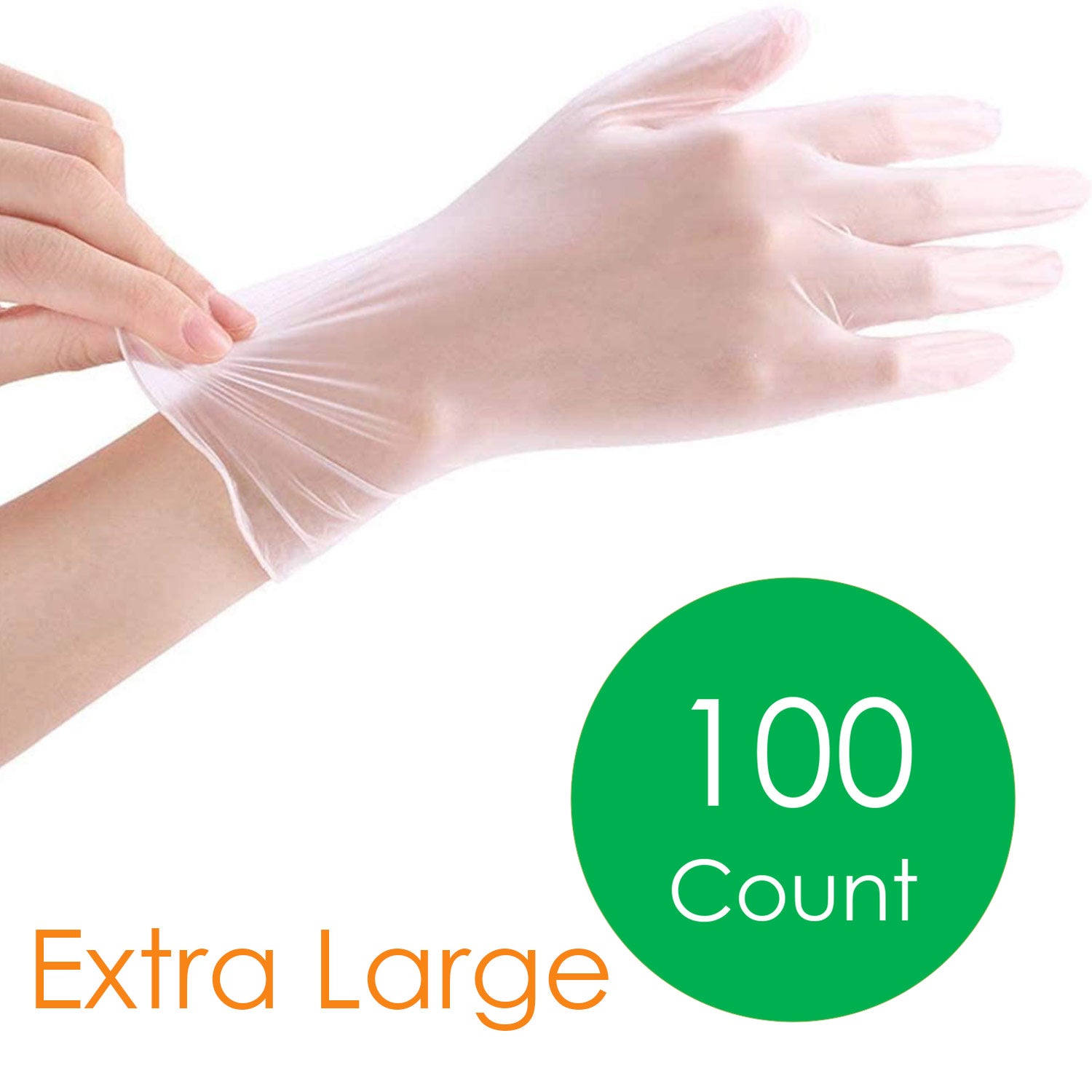 Premius Disposable Vinyl Gloves, Clear, 100 Count