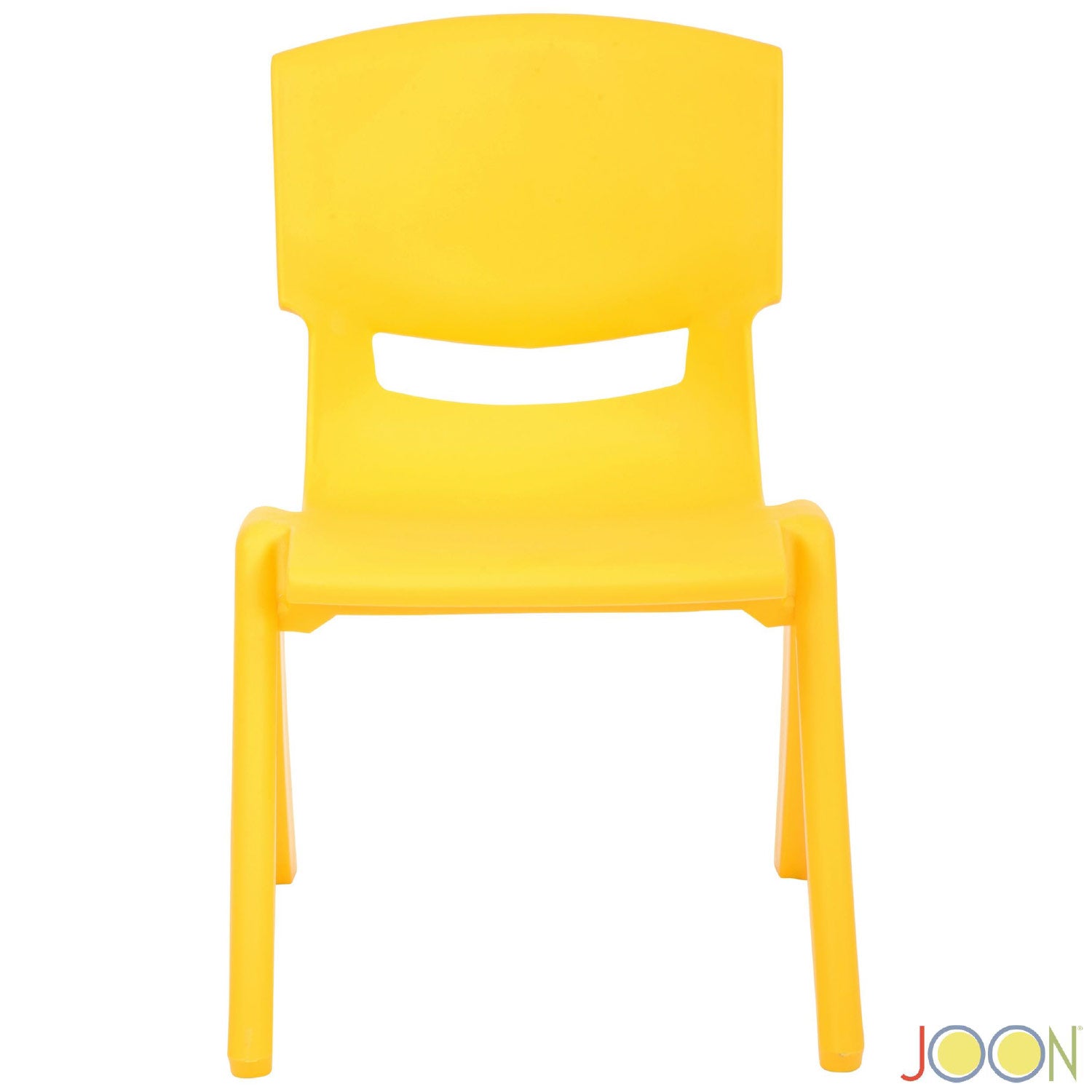 Sillas de aprendizaje apilables de plástico para niños JOON, color amarillo, 20,5 x 12,75 x 11 pulgadas, paquete de 2 (paquete de 2)