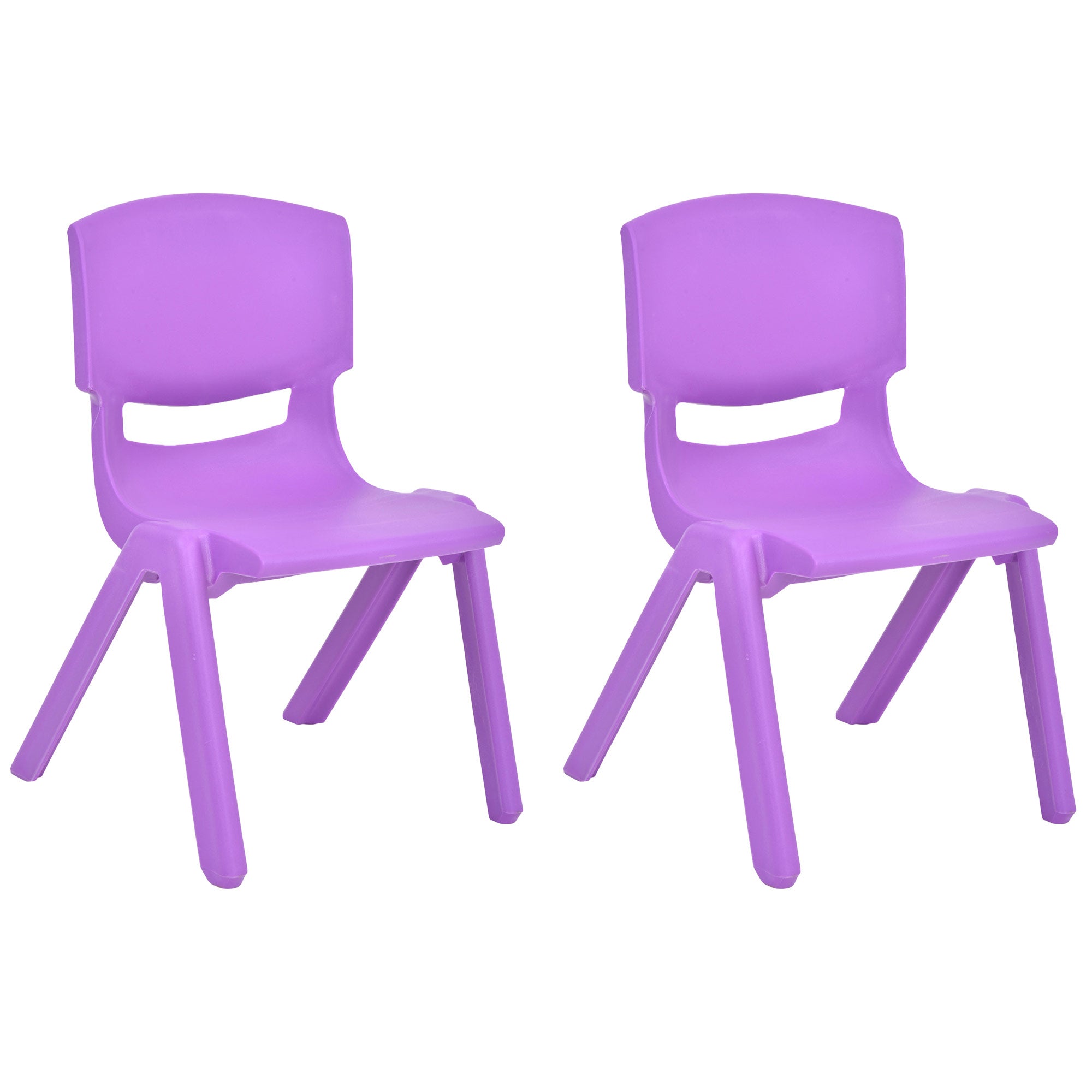 JOON Stackable Plastic Kids Learning Chairs, Purple, 20.5x12.75X11 Inches, 2-Pack (Pack of 2)