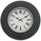 PREMIUS Large Decorative Beaded Wall Clock, Black, 16 Inches