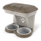 Bama Pet Mountable Food Stand with Storage Compartment, Taupe, Larger Dog Size