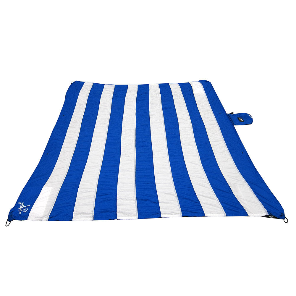 Just Relax Parachute Nylon Multipurpose Travel Sheet, Blue-White, 7x7 Feet