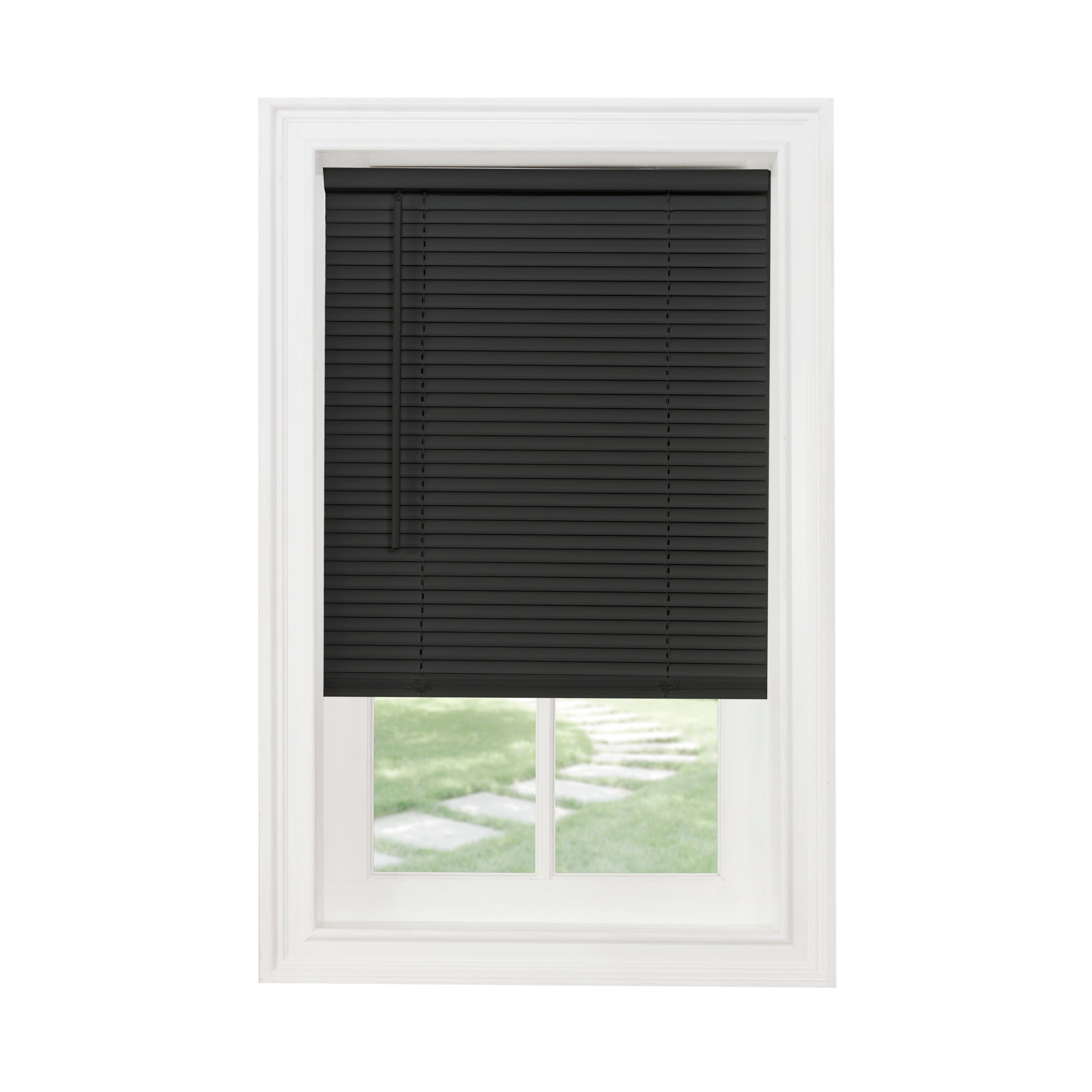 Achim Cordless GII Morningstar 1-Inch Light Filtering Mini Blind, Black