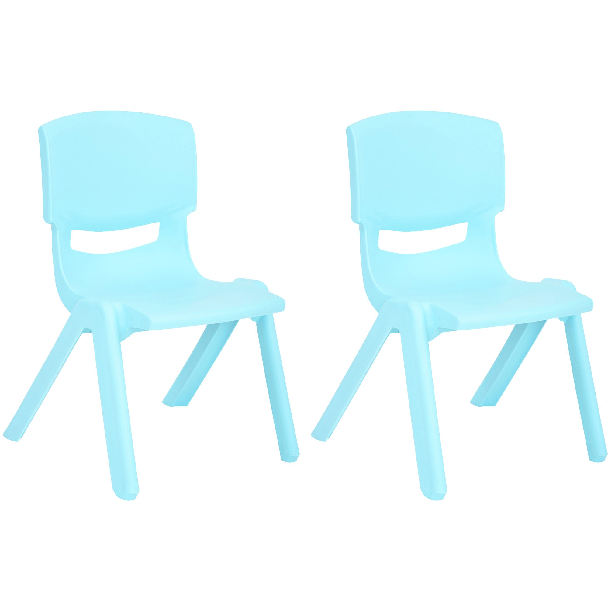 JOON Stackable Plastic Kids Learning Chairs, Baby Blue, 20.5x12.75X11 Inches, 2-Pack (Pack of 2)