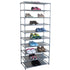 Home Basics 30 Pair Non-Woven Multi-Purpose Stackable Free-Standing Shoe Rack, Grey