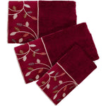 Aubury Complete Bath Ensemble Decor Set, Burgundy, All Sold Separately