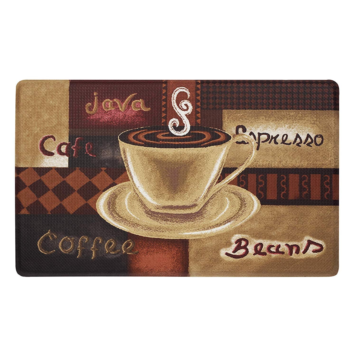 Alfombrilla decorativa antifatiga Achim Coffee, color marrón, 45,7 x 76,2 cm