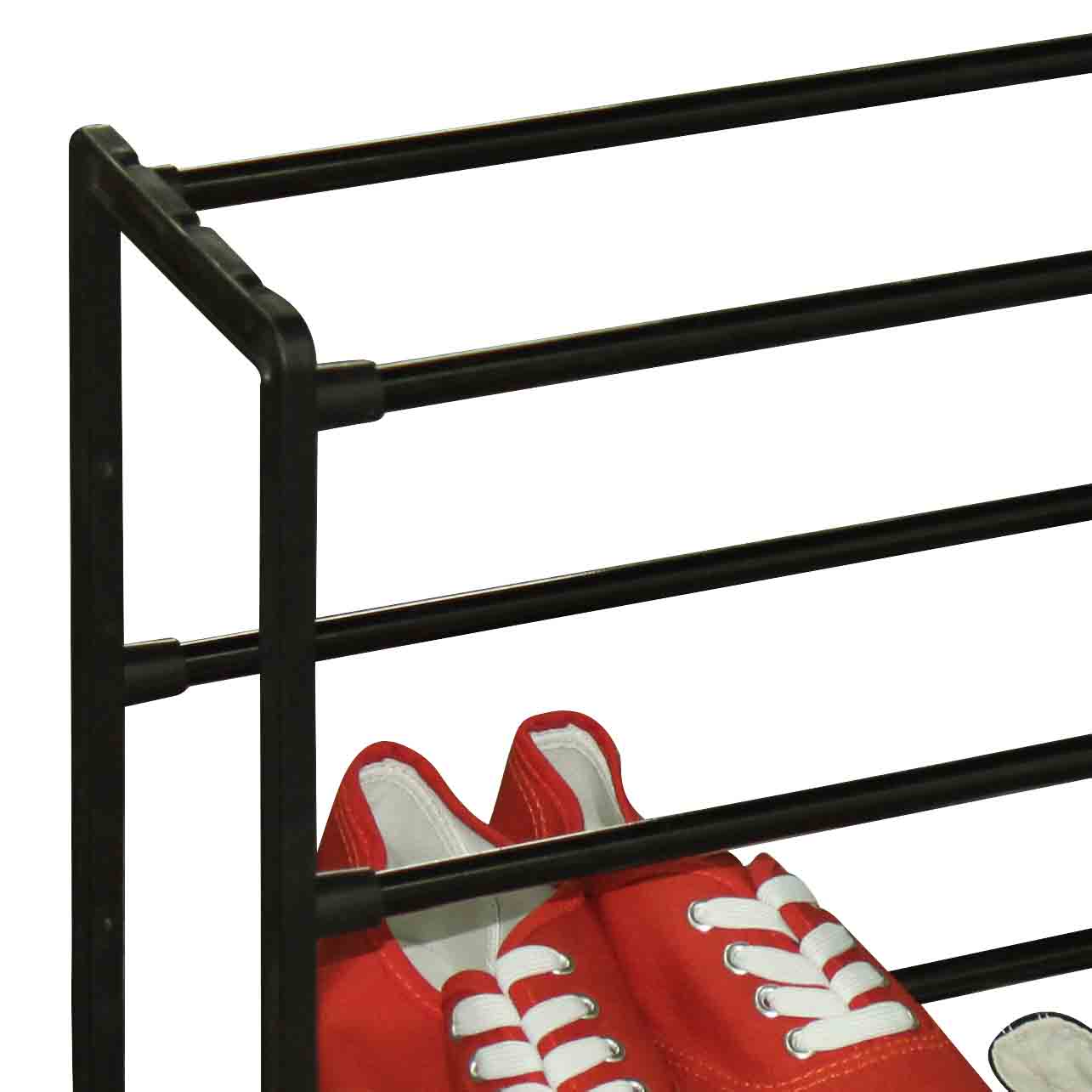 Home Basics Easy Assembly Space-Saving 12 Pair Shoe Rack, Black