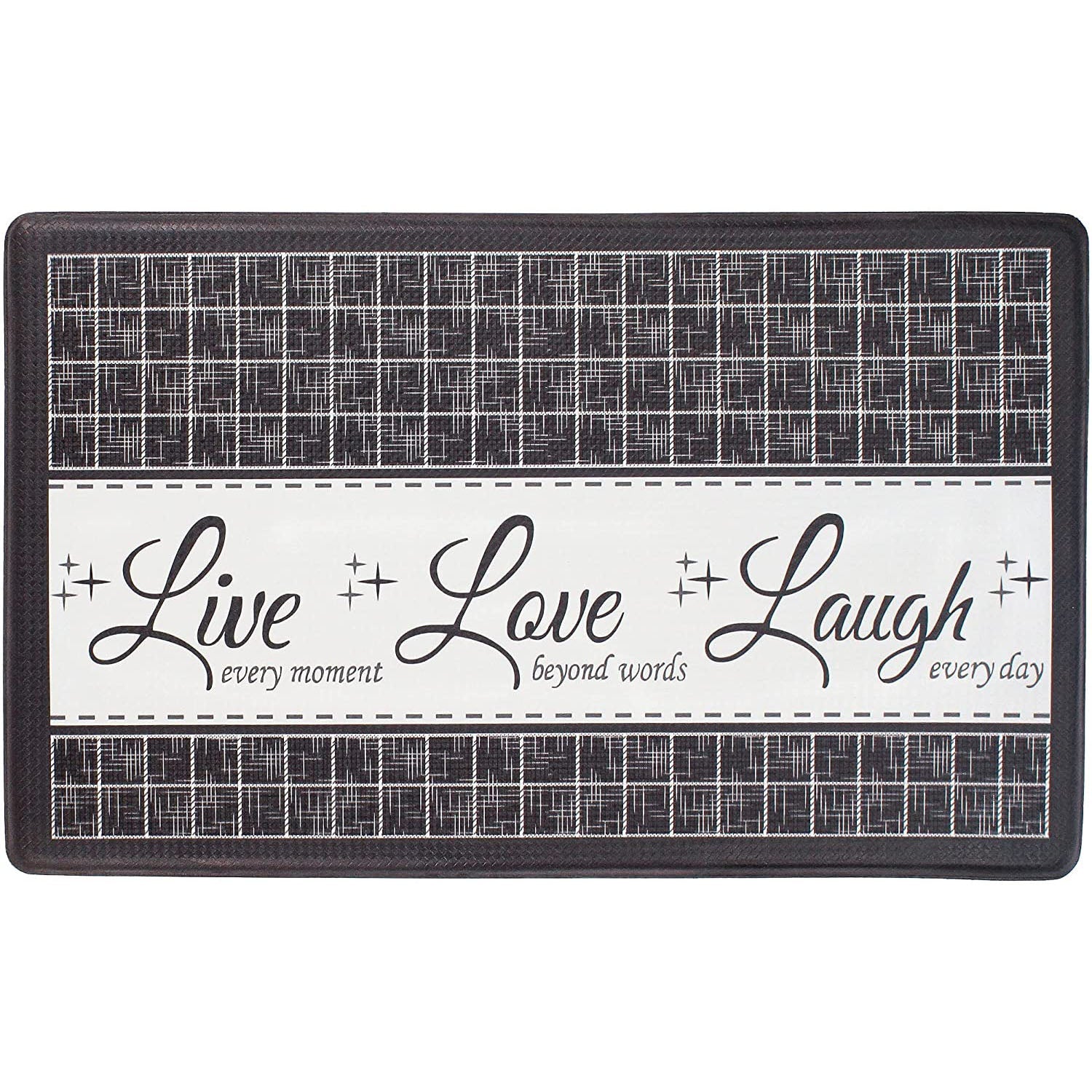 Achim Live Love Laugh Decorative Anti-Fatigue Mat, Charcoal, 18x30 Inches