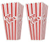 Premius 2-Pack Classic Striped Popcorn Holder, Red-White, 7.75x3.75x3.75 Inches