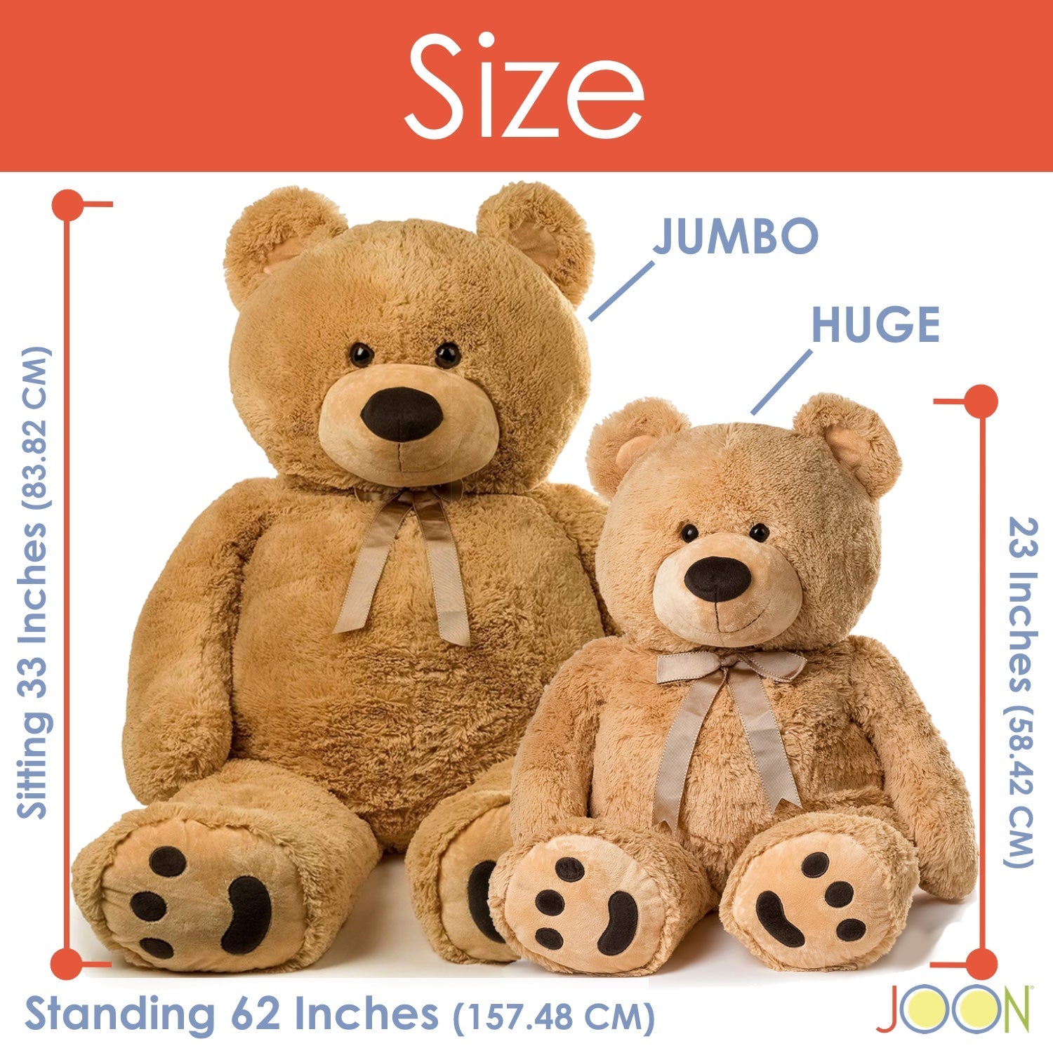 Oso de peluche gigante JOON, 1,52 m, color tostado