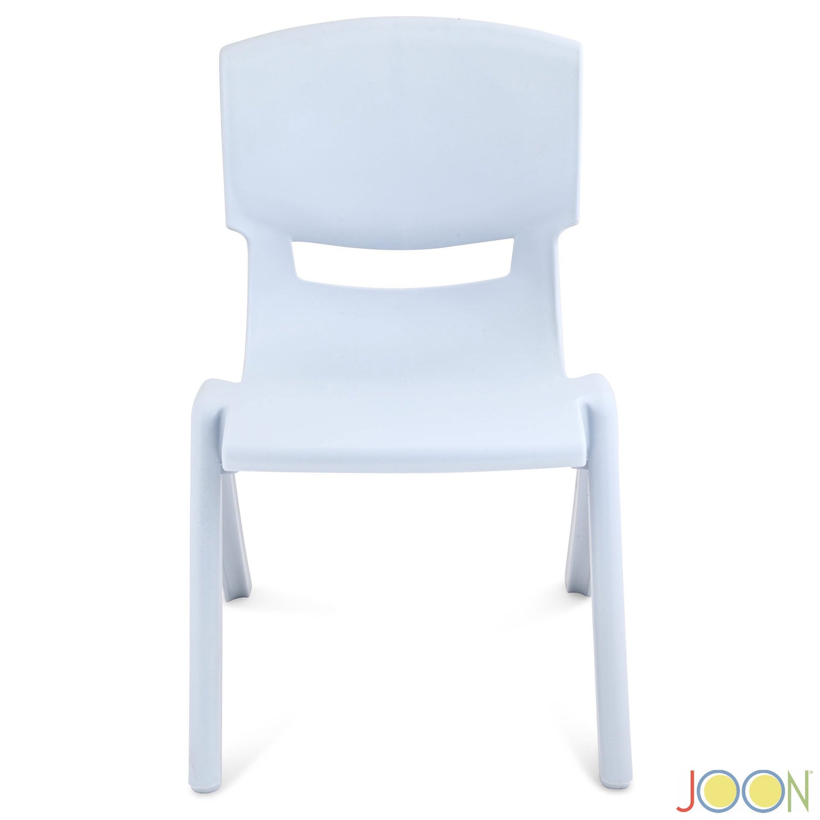 Sillas de aprendizaje apilables de plástico para niños JOON, azul brumoso, 20,5 x 12,75 x 11 pulgadas, paquete de 2 (paquete de 2)