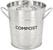 Spigo Steel Kitchen Compost Bin With Vented Charcoal Filter and Bucket, Satin Silver, 1 Gallon